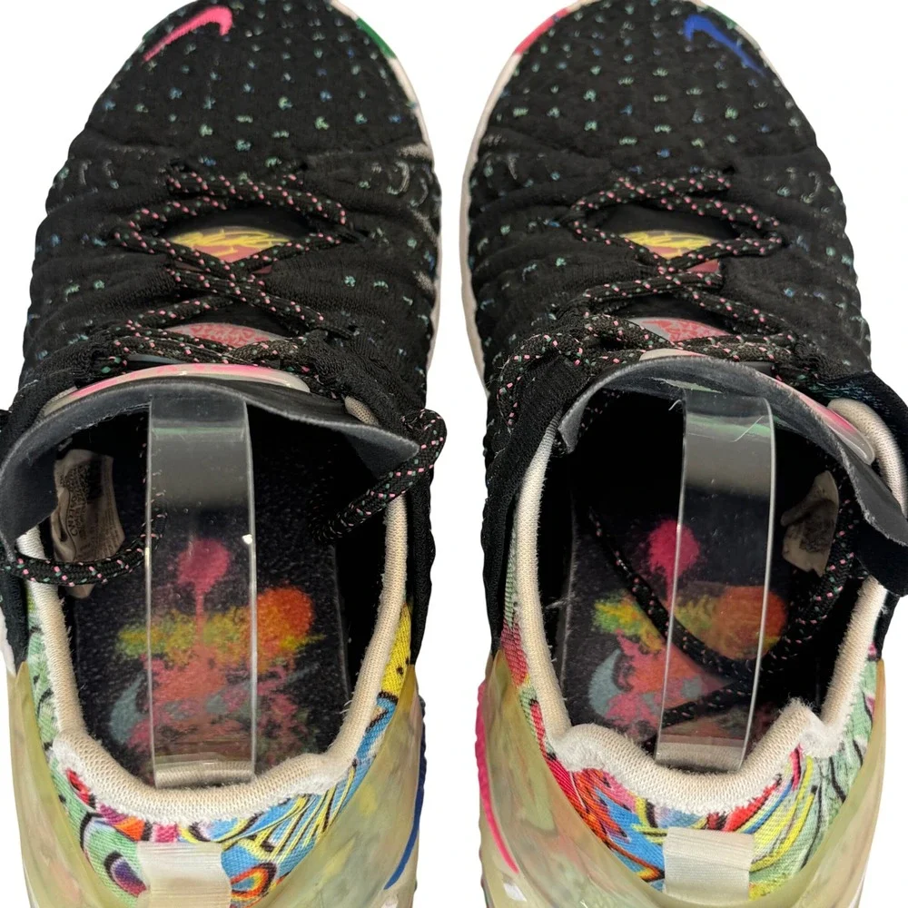 Nike LeBron 18 GS Play for the Future‎ Black Multi 3.5Y Youth Basketball Shoes